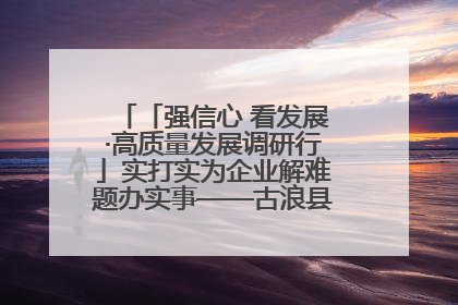「强信心 看发展·高质量发展调研行」实打实为企业解难题办实事——古浪县优化营商环境助力企业高质量发展见闻