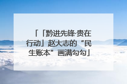 「黔进先锋·贵在行动」赵大志的“民生账本”画满勾勾
