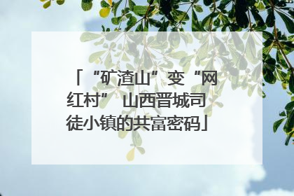 “矿渣山”变“网红村” 山西晋城司徒小镇的共富密码