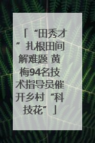 “田秀才”扎根田间解难题 黄梅94名技术指导员催开乡村“科技花”