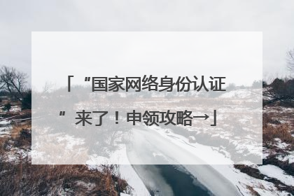 “国家网络身份认证”来了！申领攻略→