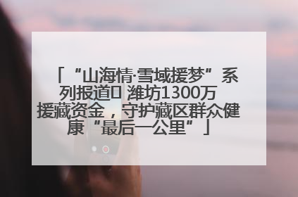 “山海情·雪域援梦”系列报道⑪ 潍坊1300万援藏资金，守护藏区群众健康“最后一公里”