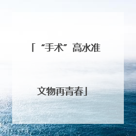 “手术”高水准 文物再青春
