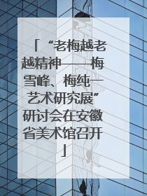 “老梅越老越精神——梅雪峰、梅纯一艺术研究展”研讨会在安徽省美术馆召开