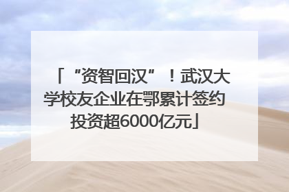 “资智回汉”！武汉大学校友企业在鄂累计签约投资超6000亿元