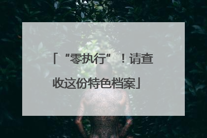 “零执行”！请查收这份特色档案