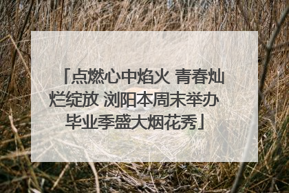 点燃心中焰火 青春灿烂绽放 浏阳本周末举办毕业季盛大烟花秀