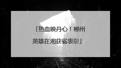 热血映丹心！郴州英雄在湘获省表彰