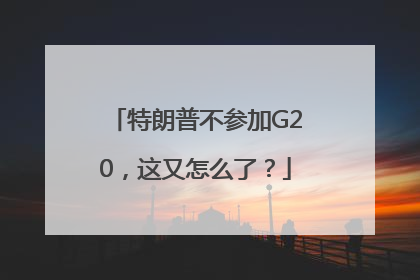 特朗普不参加G20，这又怎么了？