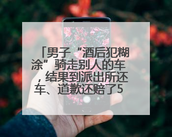 男子“酒后犯糊涂”骑走别人的车，结果到派出所还车、道歉还赔了500元