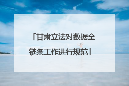 甘肃立法对数据全链条工作进行规范