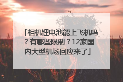 相机锂电池能上飞机吗？有哪些限制？12家国内大型机场回应来了