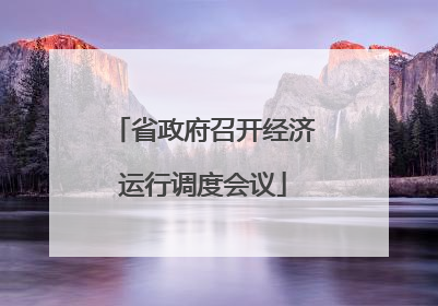 省政府召开经济运行调度会议
