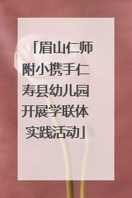 眉山仁师附小携手仁寿县幼儿园开展学联体实践活动