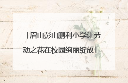 眉山彭山鹏利小学让劳动之花在校园绚丽绽放