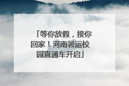 等你放假，接你回家！河南暑运校园直通车开启