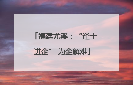 福建尤溪：“逢十进企” 为企解难