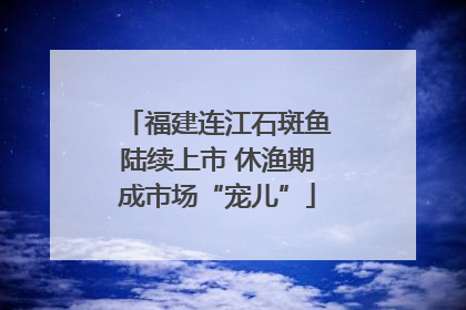 福建连江石斑鱼陆续上市 休渔期成市场“宠儿”