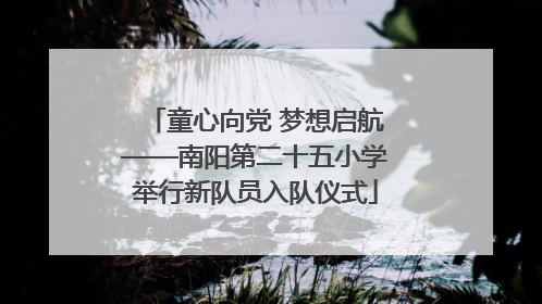 童心向党 梦想启航——南阳第二十五小学举行新队员入队仪式
