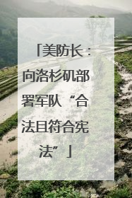 美防长：向洛杉矶部署军队“合法且符合宪法”
