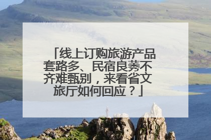 线上订购旅游产品套路多、民宿良莠不齐难甄别，来看省文旅厅如何回应？
