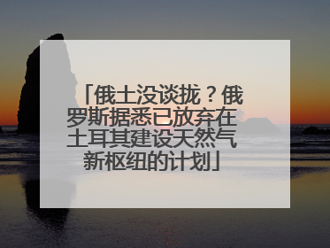俄土没谈拢？俄罗斯据悉已放弃在土耳其建设天然气新枢纽的计划