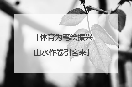 体育为笔绘振兴 山水作卷引客来