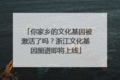 你家乡的文化基因被激活了吗？浙江文化基因图谱即将上线