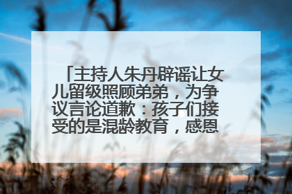 主持人朱丹辟谣让女儿留级照顾弟弟，为争议言论道歉：孩子们接受的是混龄教育，感恩每一条批评