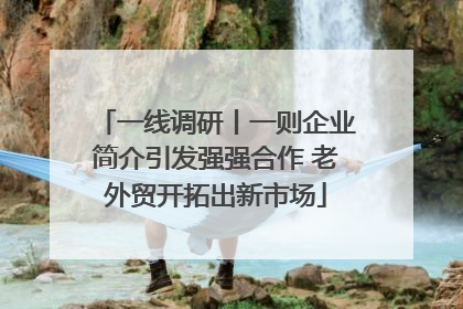 一线调研丨一则企业简介引发强强合作 老外贸开拓出新市场