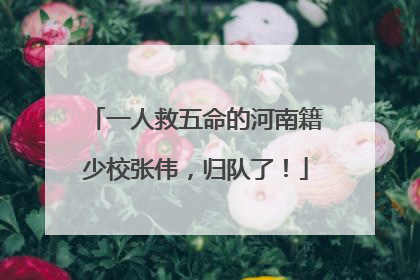 一人救五命的河南籍少校张伟，归队了！