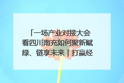 一场产业对接大会 看四川南充如何聚新赋绿、链享未来｜打赢经济发展翻身仗
