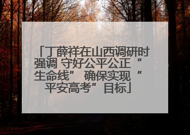 丁薛祥在山西调研时强调 守好公平公正“生命线” 确保实现“平安高考”目标