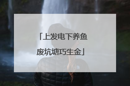 上发电下养鱼 废坑塘巧生金