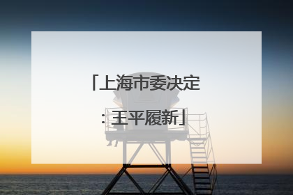 上海市委决定：王平履新