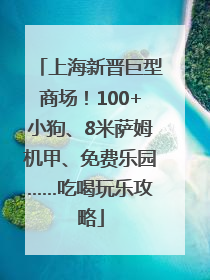上海新晋巨型商场！100+小狗、8米萨姆机甲、免费乐园……吃喝玩乐攻略