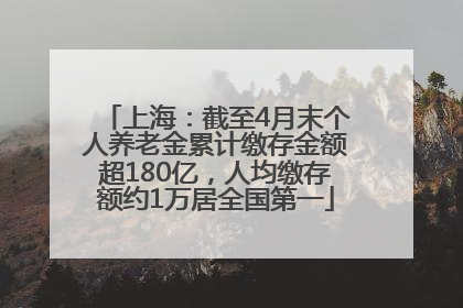 上海：截至4月末个人养老金累计缴存金额超180亿，人均缴存额约1万居全国第一