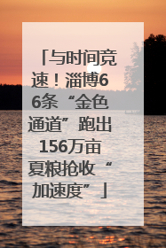 与时间竞速！淄博66条“金色通道”跑出156万亩夏粮抢收“加速度”