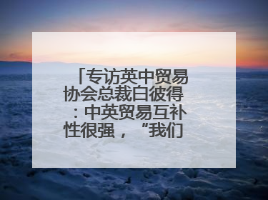 专访英中贸易协会总裁白彼得：中英贸易互补性很强，“我们没有歧视”