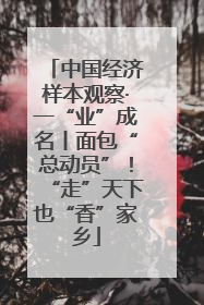 中国经济样本观察·一“业”成名丨面包“总动员”！“走”天下也“香”家乡