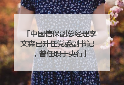 中国信保副总经理李文森已升任党委副书记，曾任职于央行