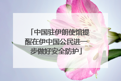 中国驻伊朗使馆提醒在伊中国公民进一步做好安全防护