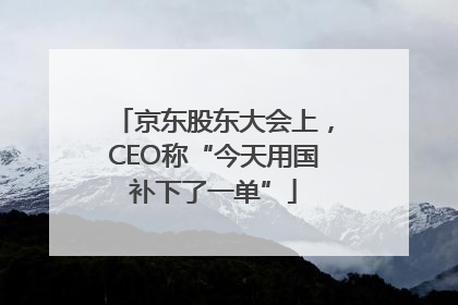 京东股东大会上，CEO称“今天用国补下了一单”