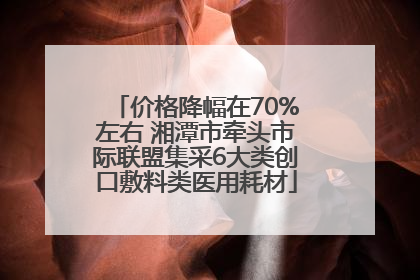 价格降幅在70%左右 湘潭市牵头市际联盟集采6大类创口敷料类医用耗材
