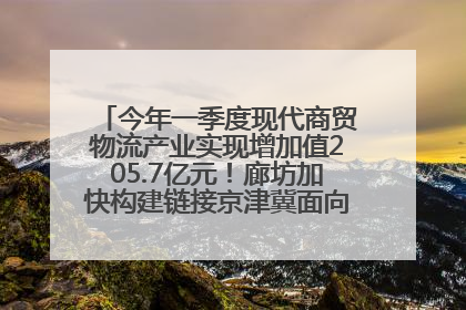 今年一季度现代商贸物流产业实现增加值205.7亿元！廊坊加快构建链接京津冀面向全世界的物流通道