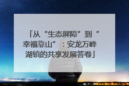 从“生态屏障”到“幸福靠山”：安龙万峰湖镇的共享发展答卷