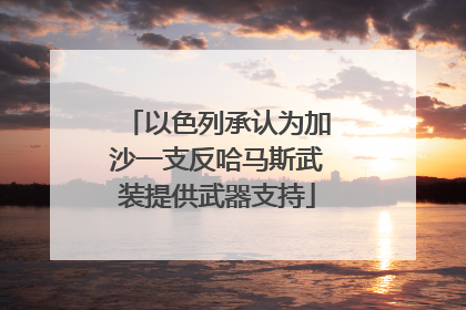 以色列承认为加沙一支反哈马斯武装提供武器支持