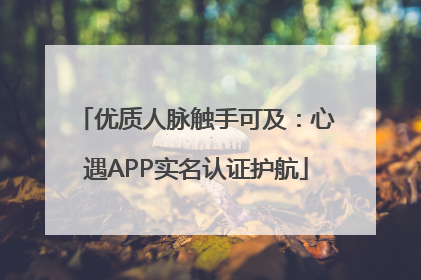 优质人脉触手可及：心遇APP实名认证护航