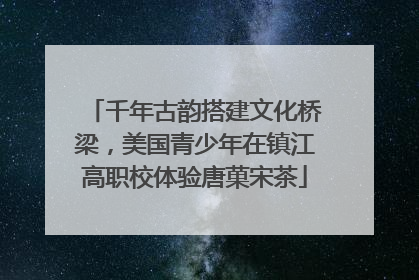 千年古韵搭建文化桥梁，美国青少年在镇江高职校体验唐菓宋茶