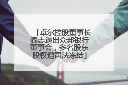 卓尔控股董事长阎志退出众邦银行董事会，多名股东股权遭司法冻结